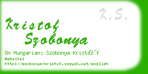kristof szobonya business card